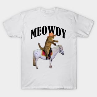 Funny Cat shirts, Meowdy Meme Shirt, Funny Cat Shirts, Funny Cat Puns, Meowdy Cat Cowboy T-shirt, Cat And Pony Shirts, Howdy Cat Lover Gift T-Shirt